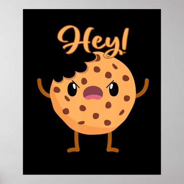 Funny Chocolate Chip Cookie Ein Biss aus dem Haus  Poster (Vorne)
