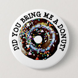Funny Chocolate Donut Doughnut Button