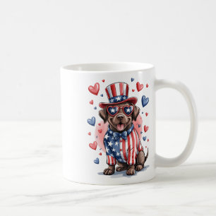 Funny Chocolate Labrador Hund 4. Juli Independe Kaffeetasse
