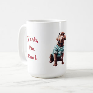 Funny Chocolate Labrador im Weihnachtskraut Kaffeetasse