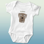 Funny Chocolate Labrador Retriever Dog Individuell Baby Strampler<br><div class="desc">Niedliche kleine Schokolade Labrador Retriever Hundekunst,  die Sie zum Lächeln bringt. Anpassen durch Ändern oder Entfernen des Namens.</div>