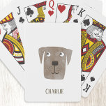 Funny Chocolate Labrador Retriever Dog Individuell Spielkarten<br><div class="desc">Niedliche Schokolade Labrador Retriever Wasserfarbenmalerei,  perfekt für Hundefreunde. Personalisieren Sie es,  indem Sie den Namen ändern oder entfernen.</div>
