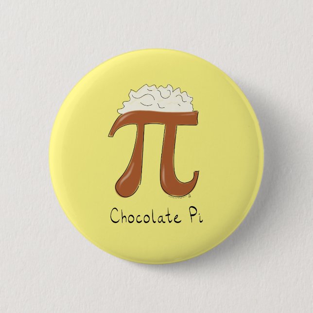 Funny Chocolate Pi Symbol Mathematiker Lehrer Button (Vorderseite)