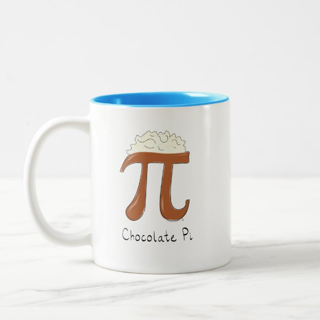 Funny Chocolate Pi Symbol Mathematiker Lehrer Zweifarbige Tasse (Links)