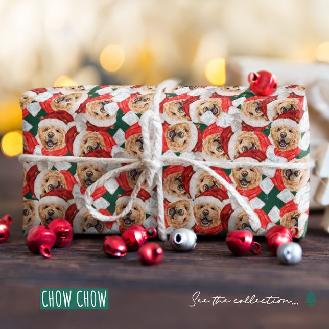 Funny Chow Chow Weihnachtsmuster Geschenkpapier (Von Creator hochgeladen)