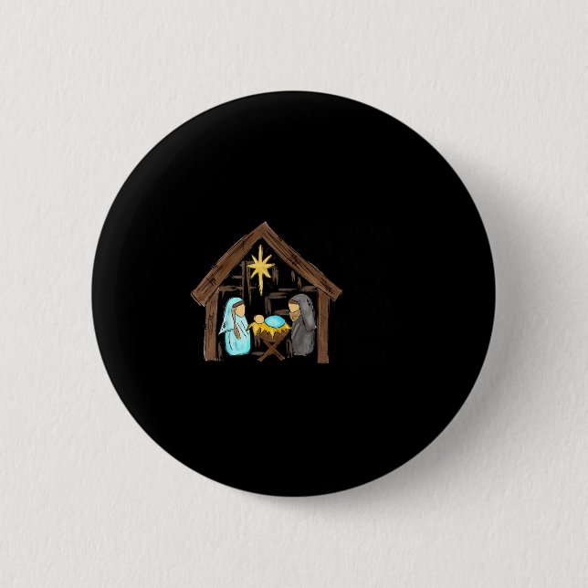 Funny Christian Christmas Jesus Oh Come Let Us Ado Button (Vorderseite)