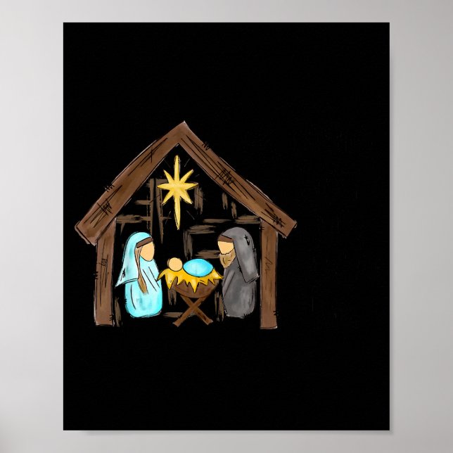 Funny Christian Christmas Jesus Oh Come Let Us Ado Poster (Vorne)