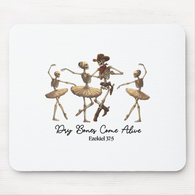 Funny Christian Halloween Ballet Cowboy Skeleton P Mousepad (Vorne)