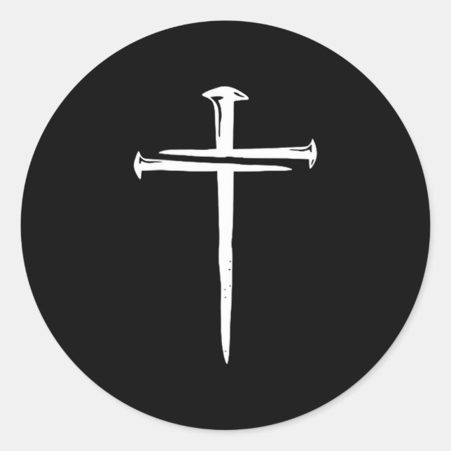 Funny Christian Jesus Crist Three Nails Cross  Runder Aufkleber (Vorderseite)
