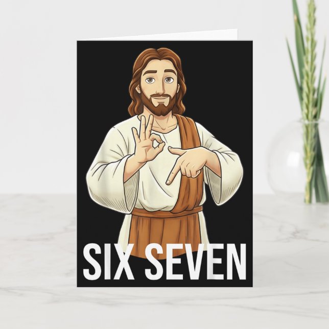 Funny Christian Jesus Six Seven 67 Faith Humor Chr Karte (Vorderseite)