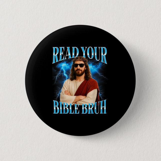 Funny Christian Read Your Bible Bruh  Button (Vorderseite)