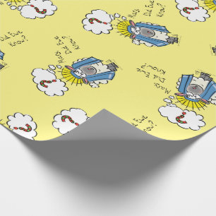 Funny Christlich Weihnachten Niedliche Schafe Cart Geschenkpapier