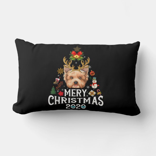 Funny Christmas 2020 Tree Yorkshire Mask Anzug Lendenkissen (Vorderseite)