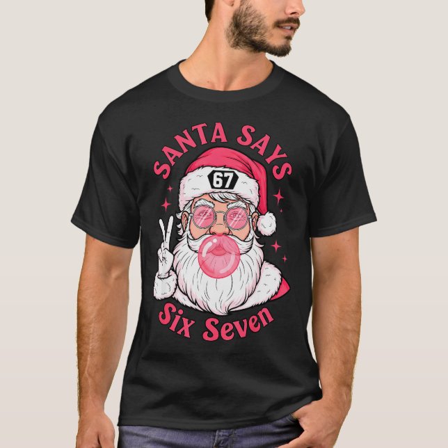 Funny Christmas 67 Meme Brain Rot Santa Claus Xmas T-Shirt (Vorderseite)