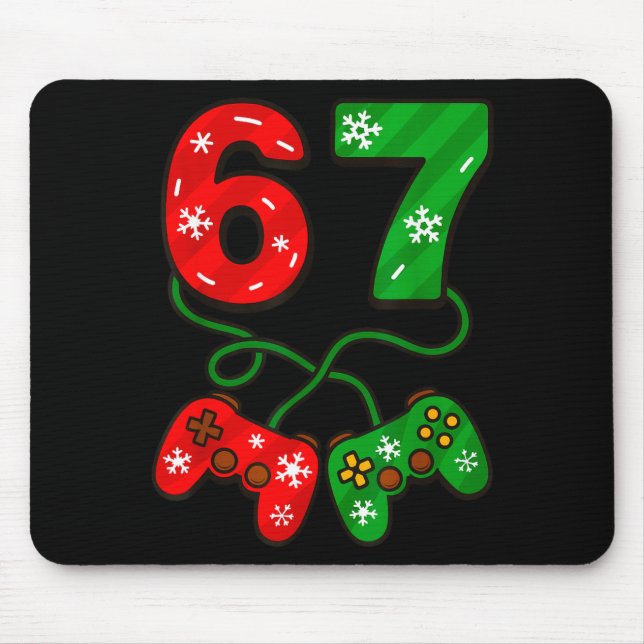 Funny Christmas 67 Meme Six Seven Video Games Game Mousepad (Vorne)