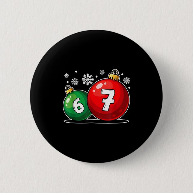Funny Christmas 67 Six Seven Meme Gen Alpha Slang  Button (Vorderseite)