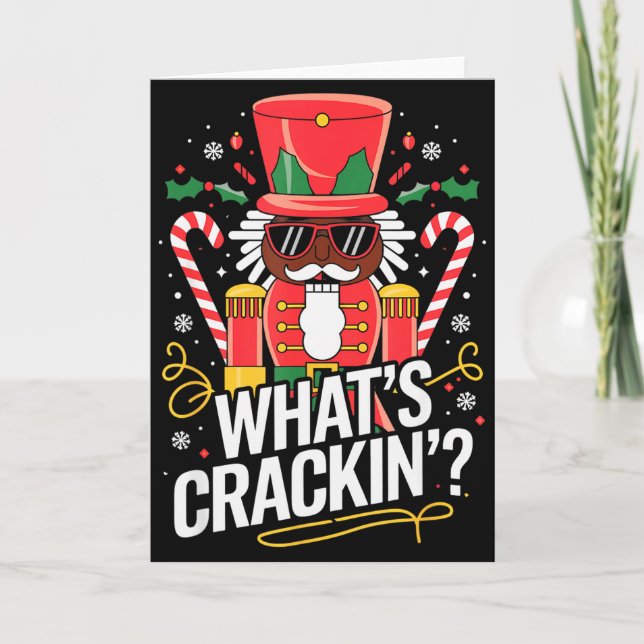 Funny Christmas African American Nutcracker Men Wo Karte (Vorderseite)