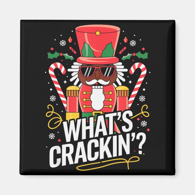 Funny Christmas African American Nutcracker Men Wo Magnet (Vorne)