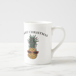 Funny Christmas Ananas mit String Lights Prozellantasse