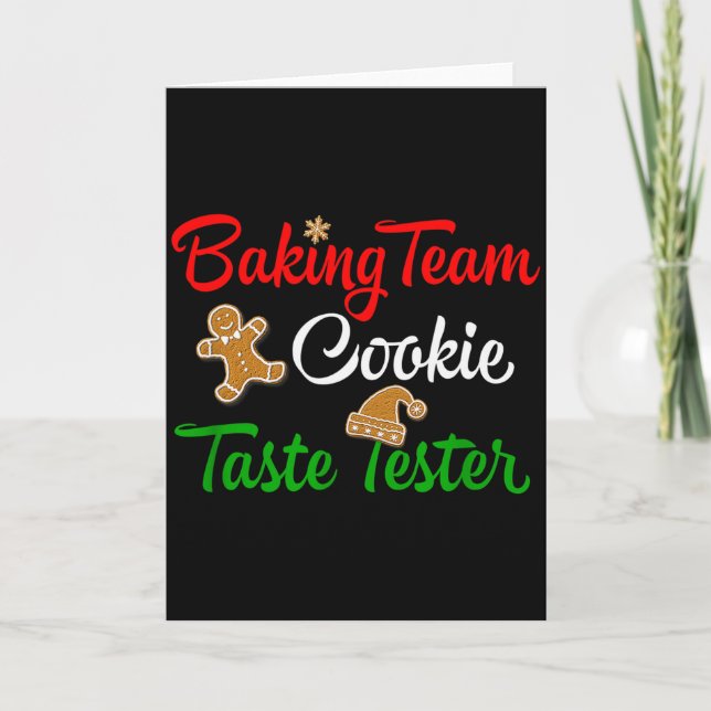 Funny Christmas Baking Team Cookie Taste Tester  Karte (Vorderseite)