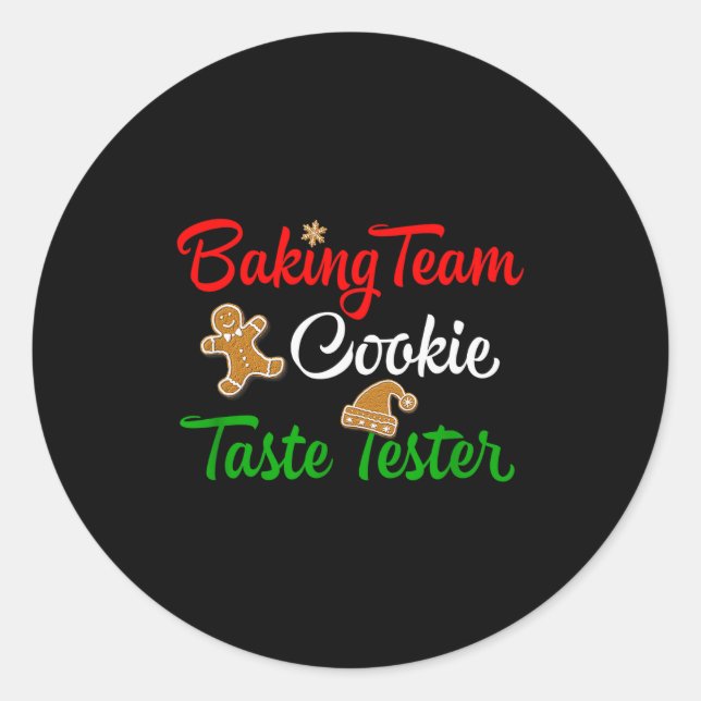 Funny Christmas Baking Team Cookie Taste Tester  Runder Aufkleber (Vorderseite)