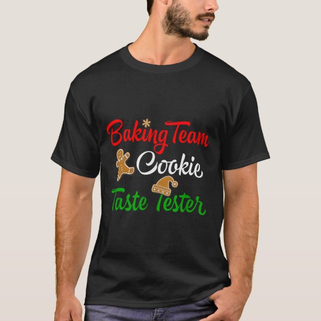 Funny Christmas Baking Team Cookie Taste Tester  T-Shirt (Vorderseite)