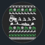 Funny Christmas Bauer Landwirtschaft Runder Aufkleber<br><div class="desc">Funny Christmas Bauer Landwirtschaft</div>