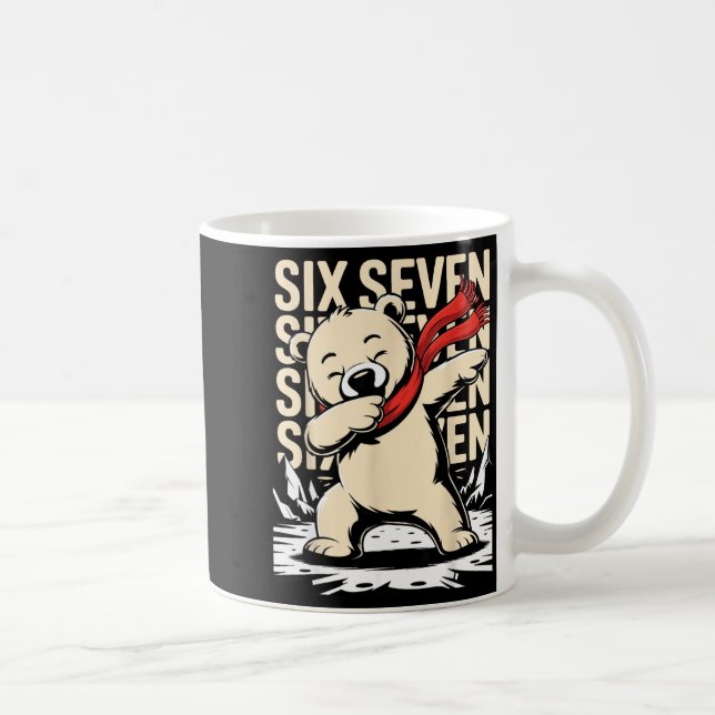 Funny Christmas Bear Dabbing Xmas Dab Six Seven 67 Kaffeetasse (Rechts)