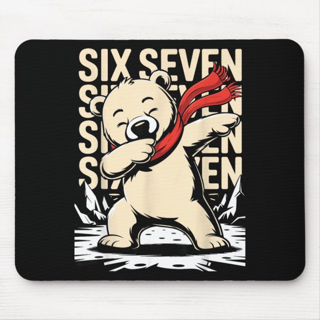 Funny Christmas Bear Dabbing Xmas Dab Six Seven 67 Mousepad (Vorne)