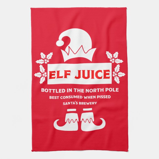 Funny Christmas Beer Labels Geschirrtuch (Vertikal)