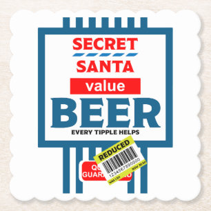 Funny Christmas Beer Labels Untersetzer