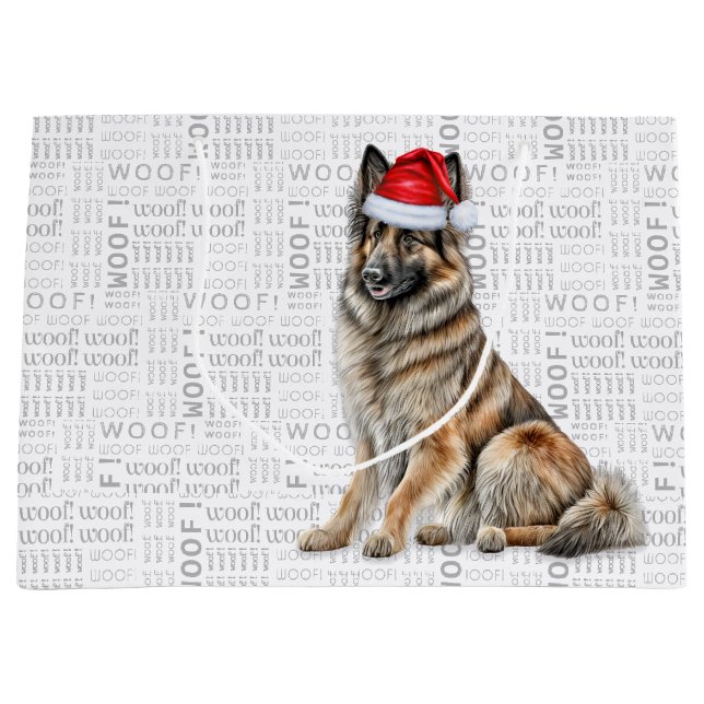 Funny Christmas Belgisch Tervuren Dog Lover Große Geschenktüte (Vorderseite)