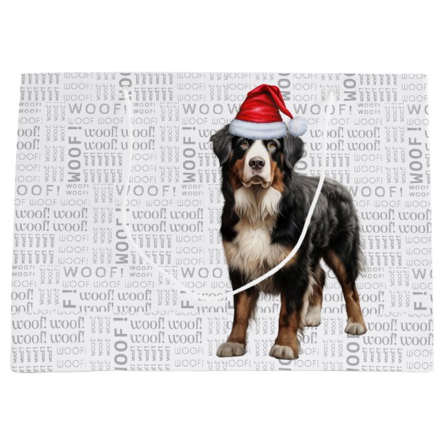 Funny Christmas Bernese Mountain Dog Lover Große Geschenktüte (Vorderseite)