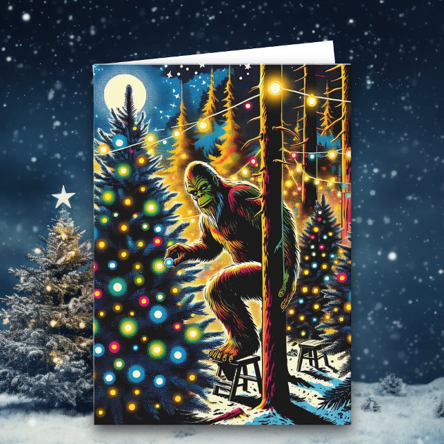 Funny Christmas Bigfoot Personalisiert Feiertagskarte (Von Creator hochgeladen)
