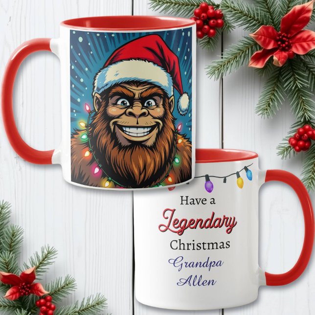 Funny Christmas Bigfoot Personalized Tasse (Von Creator hochgeladen)