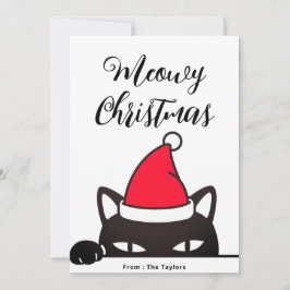 Funny Christmas Black Cat Feiertagskarte