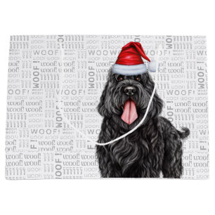 Funny Christmas Black Russian Terrier Woof Große Geschenktüte