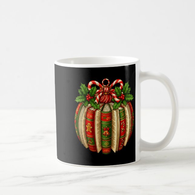 Funny Christmas Book Ornament Winter Xmas Teacher  Kaffeetasse (Rechts)