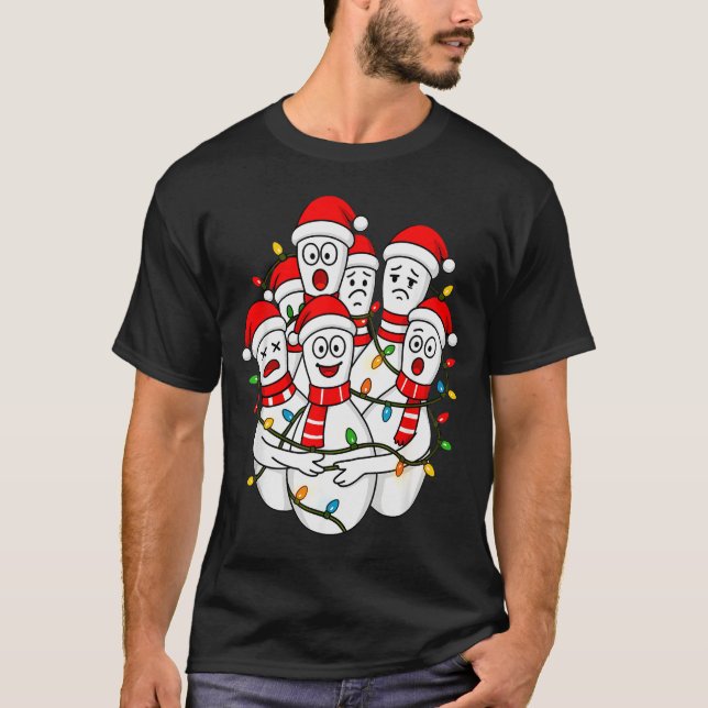 Funny Christmas Bowling Santa Bowling Ns Team Men  T-Shirt (Vorderseite)