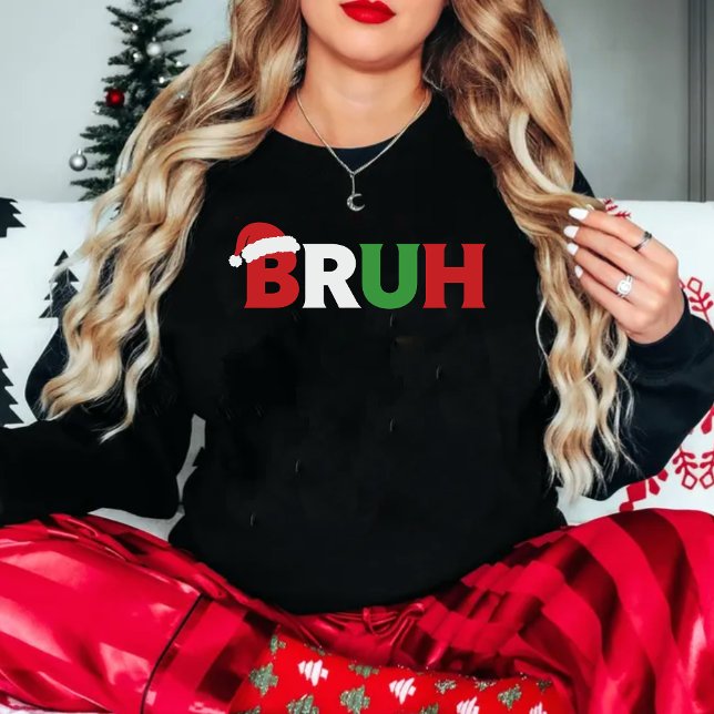 Funny Christmas "BRUH" Santa Hat Sweatshirt (Von Creator hochgeladen)