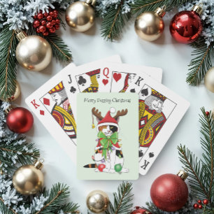 Funny Christmas Calico Cat Spielkarten