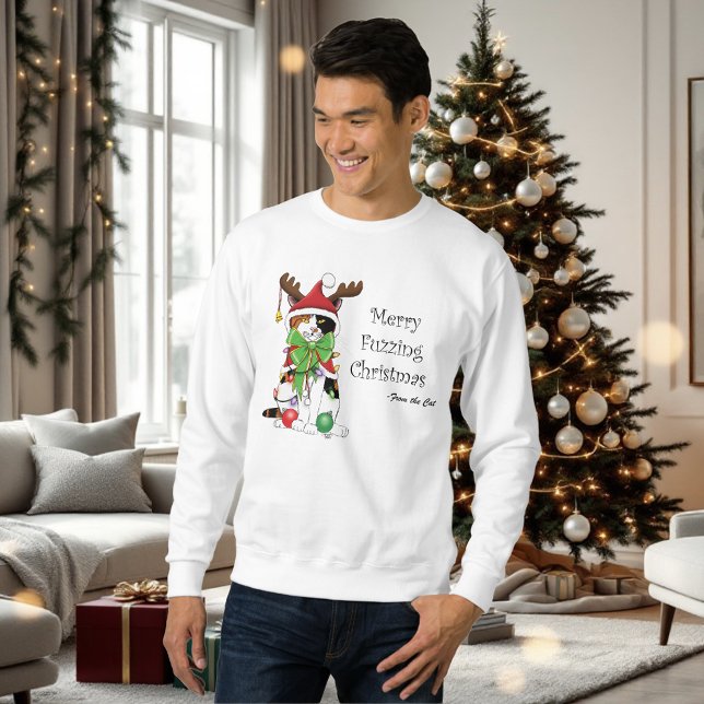 Funny Christmas Calico Cat Sweatshirt (Von Creator hochgeladen)