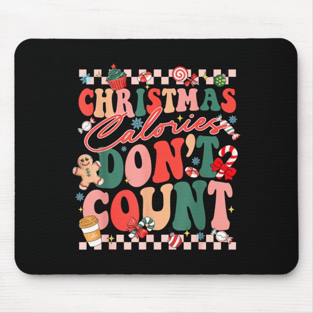 Funny Christmas Calories Don't Count Xmas Cookie  Mousepad (Vorne)