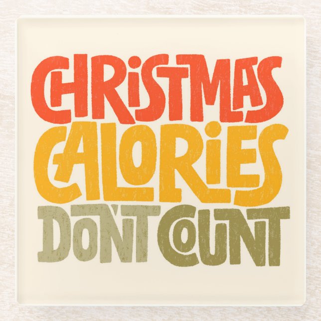 Funny Christmas Calories zählen Design nicht Glasuntersetzer (Vorderseite)