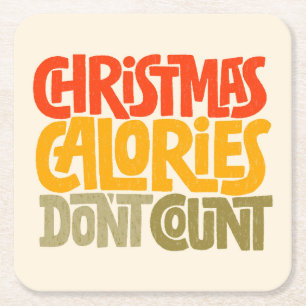 Funny Christmas Calories zählen Design nicht Rechteckiger Pappuntersetzer