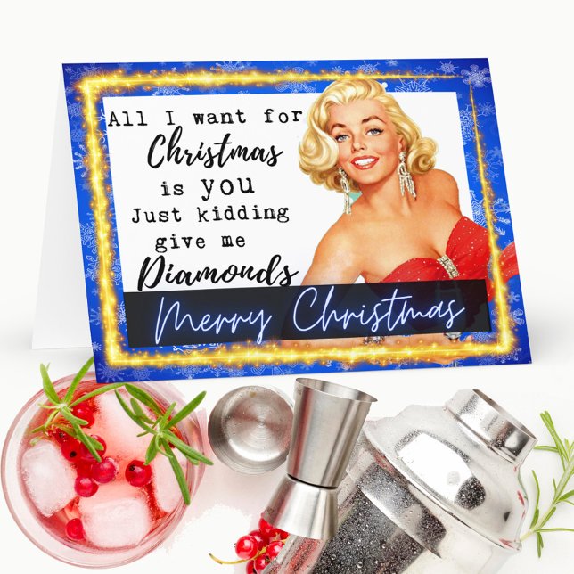 Funny Christmas Card Best Friend -Give Me Diamonds Dankeskarte (Von Creator hochgeladen)