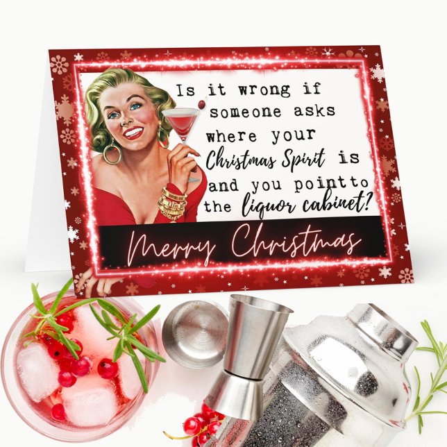 Funny Christmas Card Best Friend "Liquor Cabinet" Dankeskarte (Von Creator hochgeladen)