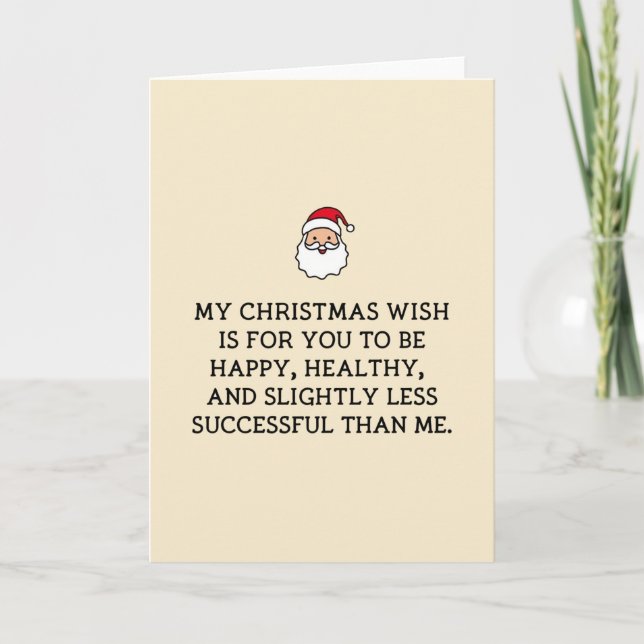 Funny Christmas Card Happy Healthy Less Successful Karte (Vorderseite)