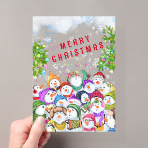 Funny Christmas Card Happy Snowmans Party Acryleinladungen