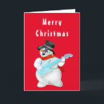 Funny Christmas Card Musical Snowman mit Gitarre Karte<br><div class="desc">Funny Christmas Cards mit Snowman Rock Music Gitarre Player MIGNED Painting Design - Anpassbar - oder Wählen Sie Ihre Kartenfarbe / oder Text !</div>